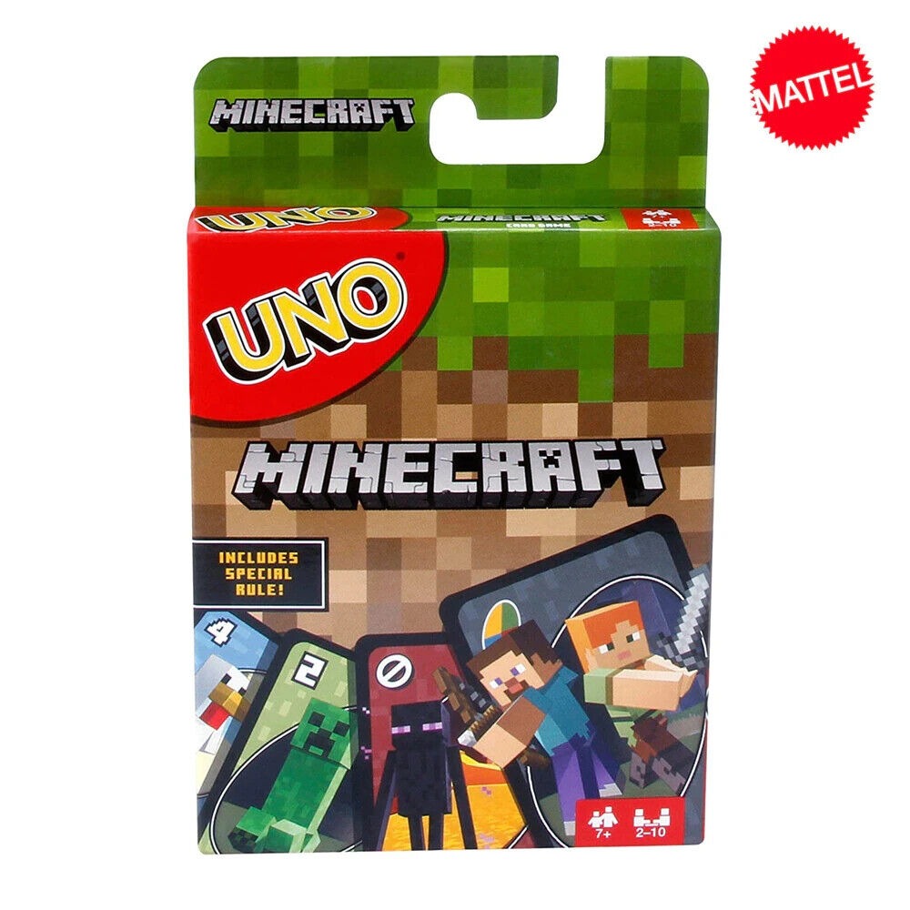 UNO Minecraft Card Game Mattel school holiday fun learning BRAIN TRAINING UNO Minecraft Card Game Mattel school holiday fun learning BRAIN TRAINING